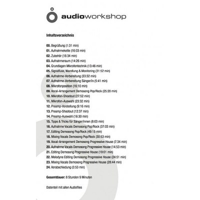 Audio Workshop Vocal Recording Tutorial DVD